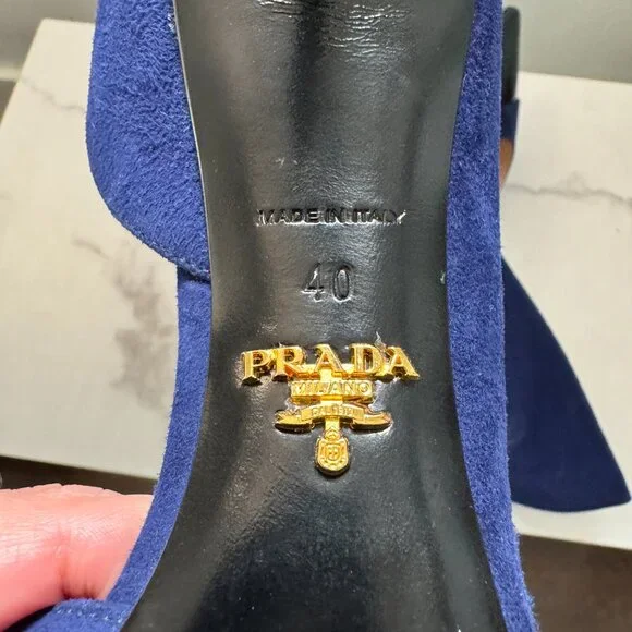 Blue and Black Authentic Prada Pumps - Picture 8 of 10